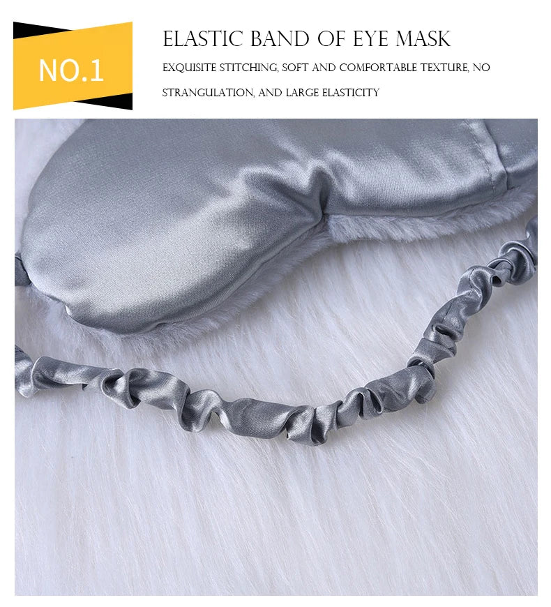 Cute Cartoon Rabbit Plush Sleeping Eye Mask Comfortable Sleep Mask Sleep Aid Traveing Home Shading Light Eye Cover Eyeshade
