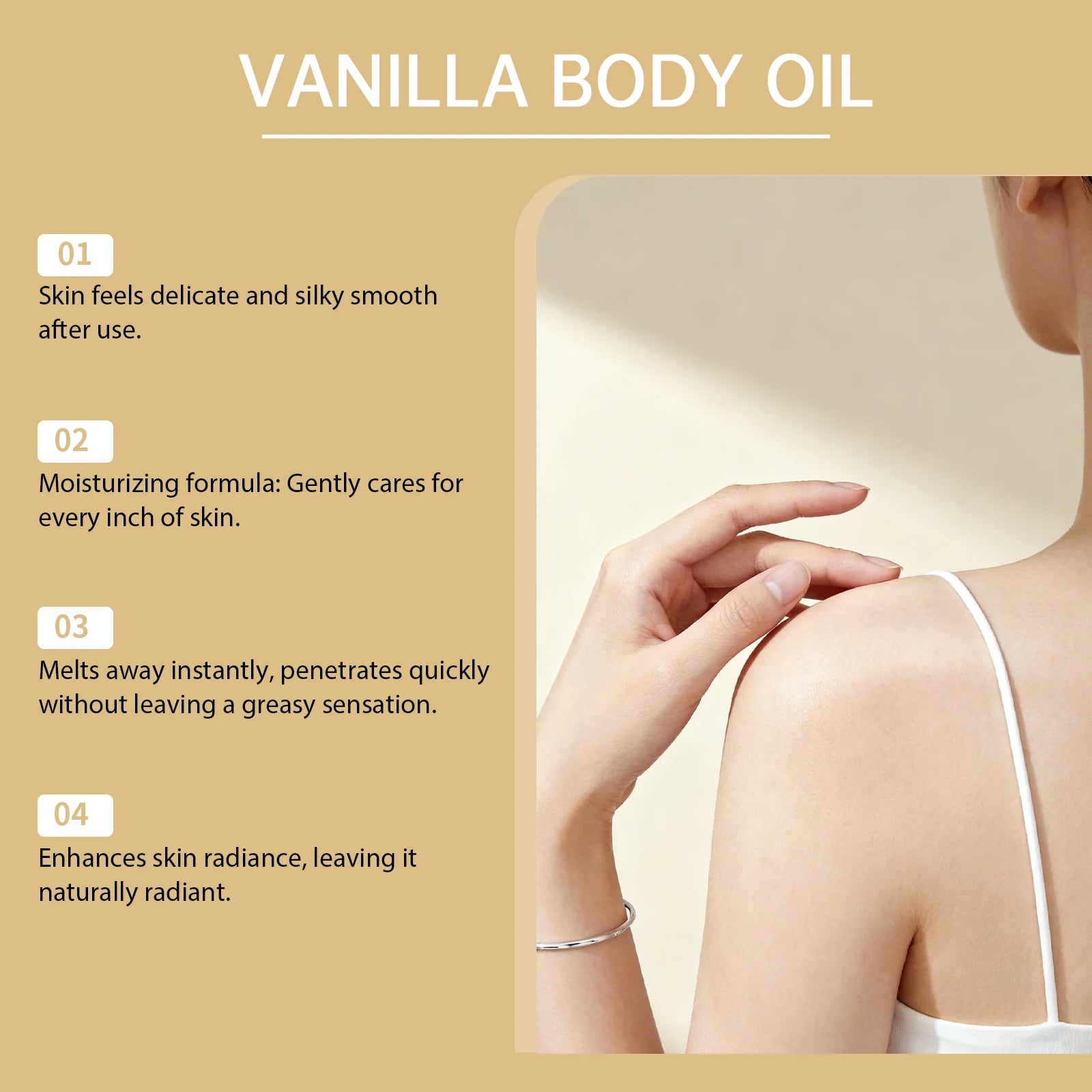 Stress Relief Vanilla Massage Oil Deeply Moisturizes Soothes Muscles Promotes Relaxation Herbal Bath Body Care Formula Oils 30ml